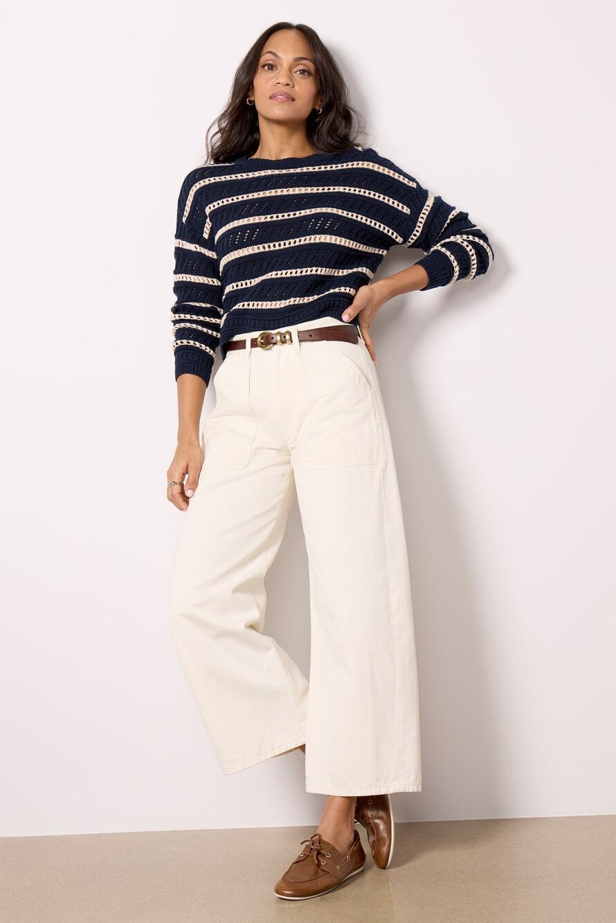 Citizens of Humanity Women's Ayla Cargo Pocket Wide-Leg Pant Ivory Sz 27 (1263